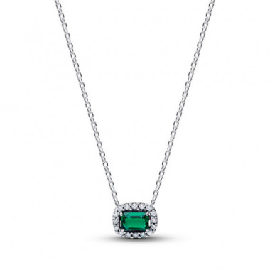 PANDORA Collar en Plata de Primera Ley Halo Rectangular 394503C01