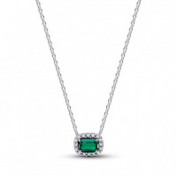 PANDORA Collar en Plata de Primera Ley Halo Rectangular 394503C01