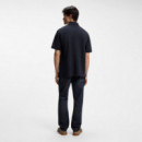 Hugo Blue Polo en piqué de algodón 50564309-405