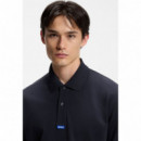 Hugo Blue Polo en piqué de algodón 50564309-405