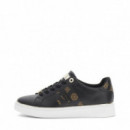 GUESS  Zapatillas de Cuero Barlie Fux Fltbrl ELE12-BLKBR