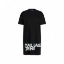 Karl Lagerfeld Jeans Vestido estilo camiseta B1W13054-999