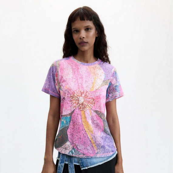 DESIGUAL Abrigo en Efecto Piel con Cuello Mao 26WWTK33-3066