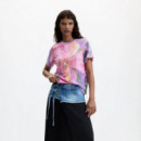 DESIGUAL Abrigo en Efecto Piel con Cuello Mao 26WWTK33-3066