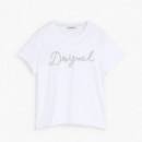 DESIGUAL Camiseta de 100% de Algodón 26WWTK39-1000
