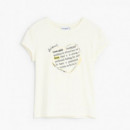 DESIGUAL Camiseta Blanca de Punto 26WWTK44-1000