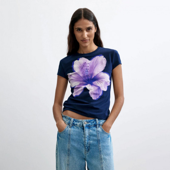 Desigual Camiseta de algodón azul 26WWTK51-5000