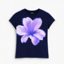 Desigual Camiseta de algodón azul 26WWTK51-5000