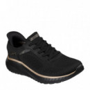 Skechers Zapatillas Bobs Squad Chaos Negras 117497-BKRG