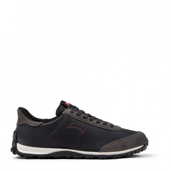 Camper Zapatillas de piel y nobuk negras y grises K101097-009-1