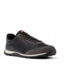 Camper Zapatillas de piel y nobuk negras y grises K101097-009-1