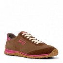 Camper Zapatillas marrones de ante y piel K201885-008-210