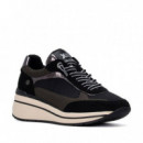 Xti Zapatilla de antelina 146170-NEGRO