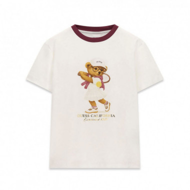 Guess Athleisure Camiseta cream white V6BI14 K6742-G012