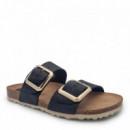 NATURE FEET Sandalia de Diseño Urbano 7232-BUGUI Negro
