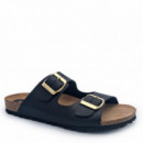 NATURE FEET Sandalia Atemporal 7206-NEGRO