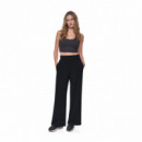 Dkny Pantalón de tiro ancho y pierna ancha DP6P3914-BLK