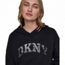 Dkny Sudadera con capucha de corte regular DP6T1873-BSV