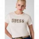 Guess  Camiseta Triangle Logo Blanco W6YI30 K4349-G012