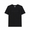 Guess Athleisure Camiseta Triangle Logo Negro V6BI17 K6746-JBLK