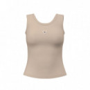 Guess Athleisure Camiseta Triangle Logo Taupe V6YP09 K4312-G1L9