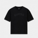 Guess Athleisure Camiseta Triangle Logo Negro Z6BI04 K6534-JBLK