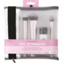 Edición Limitada Holidays: Skin Love Complexion Kit - Kit Brochas con Gel Limpiador Incluye Estuche  REAL TECHNIQUES