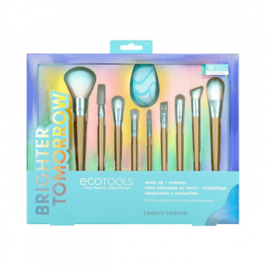 Edición Limitada Holidays: Wakeup + Makeup Full Face Collection - Set 9 Brochas con Esponja Aplicado  ECOTOOLS