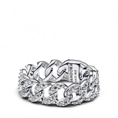 Pandora Anillo Cadena Cubana en Pav&eacute; 193557C01