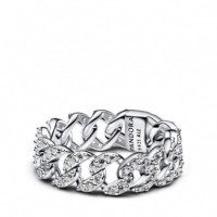 PANDORA Anillo Cadena Cubana en Pavé 193557C01