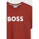 Camiseta BOSS de niño de algodón con logo estampado