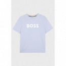 Camiseta BOSS de niño de algodón con logo estampado