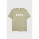 Camiseta BOSS de niño de algodón con logo estampado