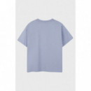 Camiseta para niños de corte holgado en algodón con parche logo de Boss