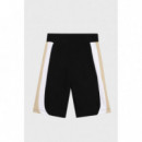 Pantalón corto Boss para niños en algodón con detalles de contraste