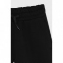 Pantalón corto para niños de forro polar con etiqueta con logo de Boss