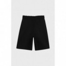Pantalón corto para niños de forro polar con etiqueta con logo de Boss