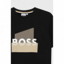 Camiseta Boss para niños en algodón con gráfico de logo