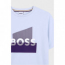 Camiseta Boss para niños en algodón con gráfico de logo