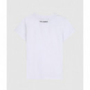Camiseta Karl Lagerfeld para niña de algodón orgánico con multilogo en pedrería.