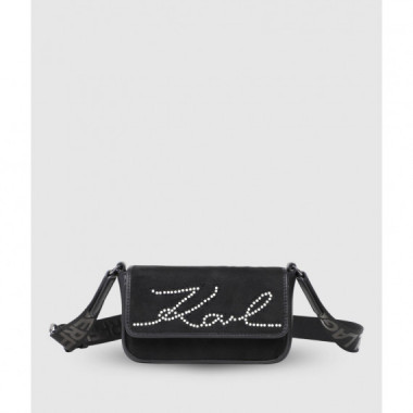 Bolso bandolera KARL LAGERFELD KIDS con logo en pedrer&iacute;a