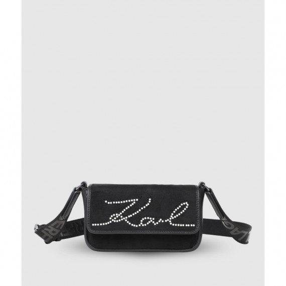 Bolso bandolera KARL LAGERFELD KIDS con logo en pedrería