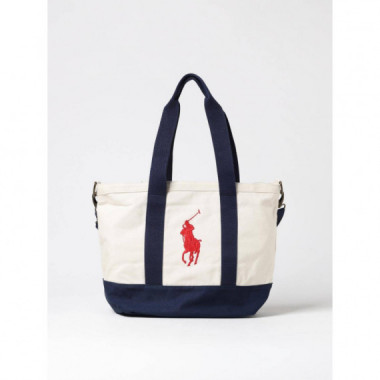 TOTE BAG WHITE/NAVY/RED PONY