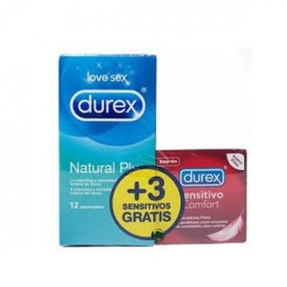 DUREX Pack Natural Plus 12 Preservativos + 3 Suave Suave
