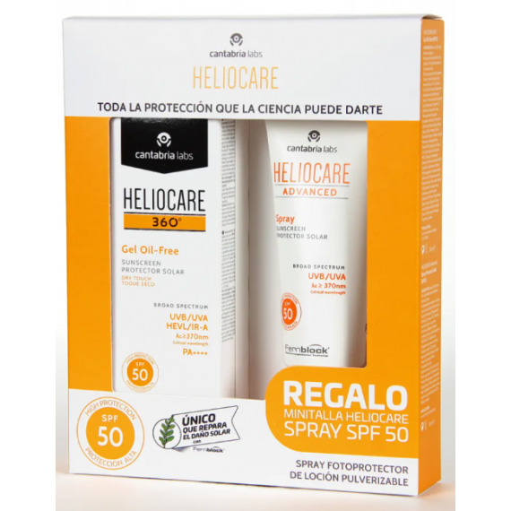 Heliocare 360 Pack Gel Oil Free SPF+50 + Advanced Spray  CANTABRIA LABS