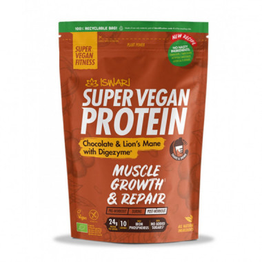 ISWARI Super Vegan Proteina Chocolate y Lion`s Mane 250GR