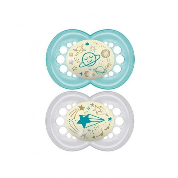 MAM S169 Chupete Original Night +6M Silicona 2UNI Azul