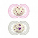 MAM S170 Chupete Original Night +6M Silicona 2UNI Rosa