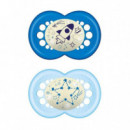 MAM S172 Chupete Original Night +16M Silicona 2UNI Azul