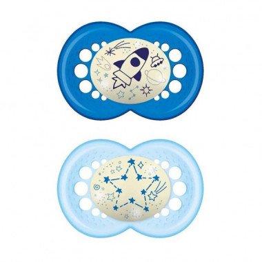 MAM S172 Chupete Original Night +16M Silicona 2UNI Azul